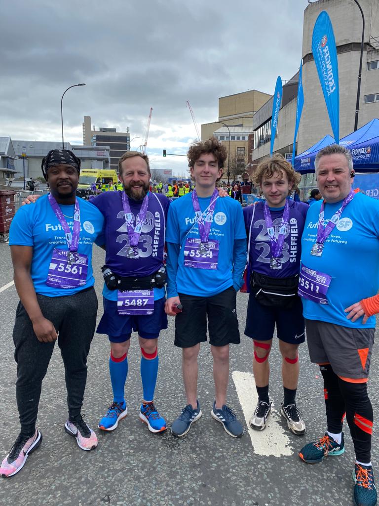 A group of Opteran runners having just finished the Sheffield 10k